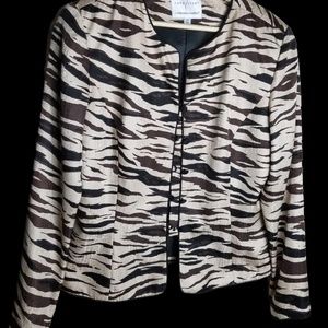 Adriana Pappel  Women Silk Blazer with Zebra patte